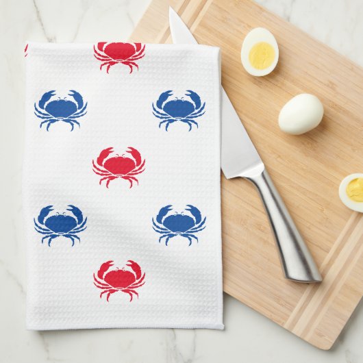 Patriotisch Rot, Weiß und Blau Geschirrtuch (Viertel Falte)