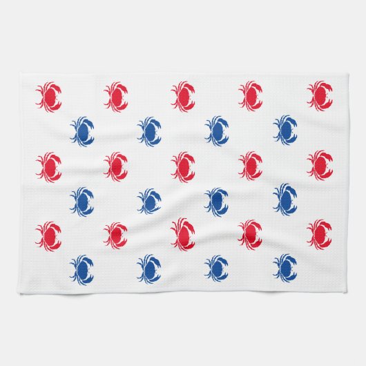 Patriotisch Rot, Weiß und Blau Geschirrtuch (Horizontal)