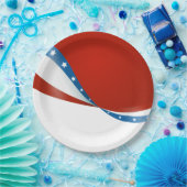 Patriotisch Rot Weiß und Blau mit Sternen Pappteller (Party)