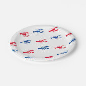 Patriotisch Rot, Weiß und Blau Pappteller (Schrägansicht)