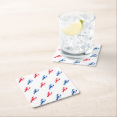 Patriotisch Rot, Weiß und Blau Rechteckiger Pappuntersetzer (Vor Ort)