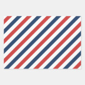 Patriotisch Rot Weiß und Blau Streifen Geschenkpapier Set (Vorderseite 3)