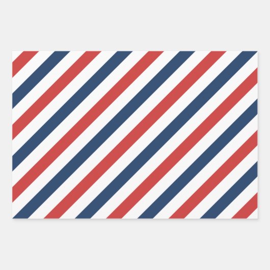 Patriotisch Rot Weiß und Blau Streifen Geschenkpapier Set (Vorderseite 3)