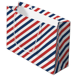 Patriotisch Rot Weiß und Blau Streifen Große Geschenktüte