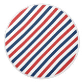 Patriotisch Rot Weiß und Blau Streifen Keramikknauf (Vorderseite)