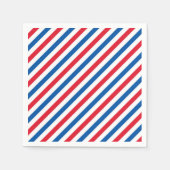 Patriotisch Rot Weiß und Blau Streifen Serviette (Vorderseite)