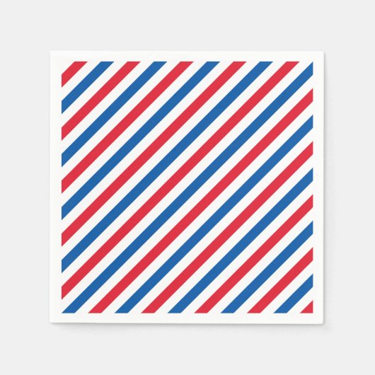 Patriotisch Rot Weiß und Blau Streifen Serviette (Vorderseite)