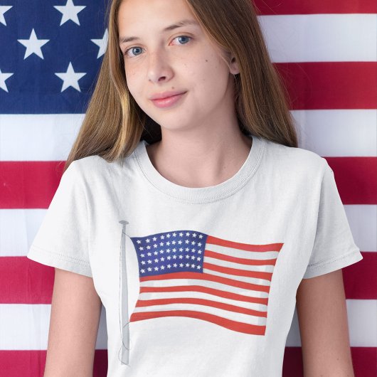 Patriotisch Rot Weiß und Blau Trendy Girls T-Shirt