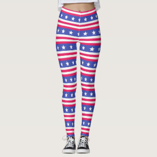Patriotisch Rot, Weiß und Blau US Flagge Leggings