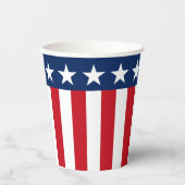 Patriotisch Rot Weiß und Blau US Flagge Pappbecher (Vorderseite)
