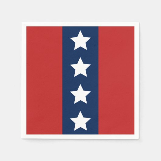 Patriotisch Rot Weiß und Blau US Flagge Serviette (Vorderseite)