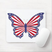 Patriotisch Rot Weiß und Blauer Schmetterling Mous Mousepad (Mit Mouse)