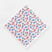 PATRIOTISCH ROT WEISSE BLAUE HATS KRAWATTE UNGLASS SERVIETTE (Ecke)