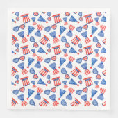 PATRIOTISCH ROT WEISSE BLAUE HATS KRAWATTE UNGLASS SERVIETTE (Vorderseite)