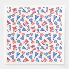 PATRIOTISCH ROT WEISSE BLAUE HATS KRAWATTE UNGLASS SERVIETTE