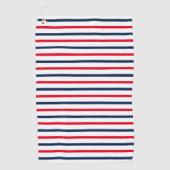 Patriotisch-rote blaue Streifen modern Golfhandtuch (Vorderseite)