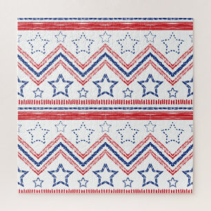 Patriotisch roter blauer Stamm, amerikanische Symb Puzzle