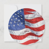 Patriotisch schwingen amerikanischer Flagge Einladung (Rückseite)