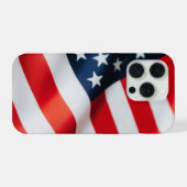 Patriotisch schwingen amerikanischer Flagge iPhone Hülle (Rückseite (Horizontal))