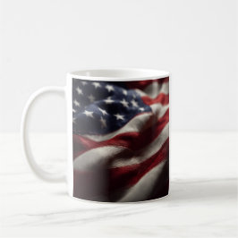 patriotisch schwingende amerikanische Flagge Kaffeetasse