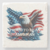 Patriotisch - Stolz als amerikanischer Adler Steinuntersetzer (Vorderseite)