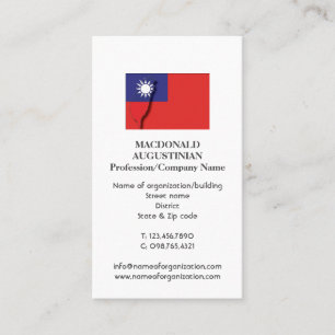Patriotisch TAIWAN FLAG Foto Business Card Visitenkarte