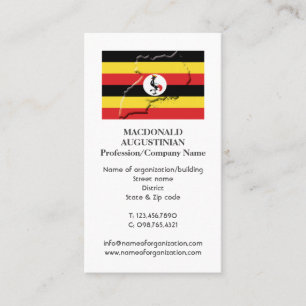 Patriotisch UGANDA FLAG Foto Business Card Visitenkarte