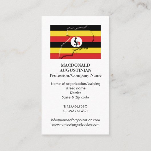 Patriotisch | UGANDA FLAG | Foto Business Card Visitenkarte (Vorderseite)