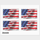 Patriotisch und mächtig Gott segne Amerika Rechteckiger Aufkleber (Blatt)