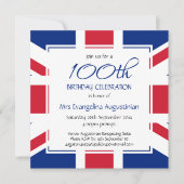 Patriotisch | UNION JACK Custom | JEDES Alter Gebu Einladung (Vorderseite)