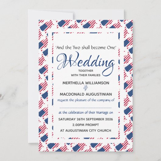 Patriotisch | USA FLAG Custom Scripting | Amerikan Einladung (Vorderseite)