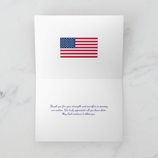 Patriotisch | USA-Flagge | VETERANTAG Dankeskarte (Innenseite)