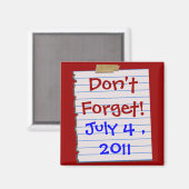 Patriotisch Vergiss nicht! Datumsanzeige Magnet (Vorderseite/Rückseite)