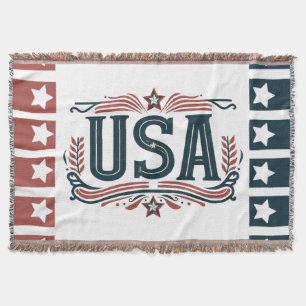 Patriotisch, Vintag USA Decke