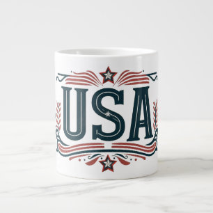 Patriotisch, Vintag USA Jumbo-Tasse