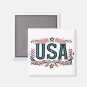 Patriotisch, Vintag USA Magnet (Vorderseite/Rückseite)
