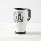 Patriotisch, Vintag USA Reisebecher (VorderseiteRechts)