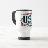 Patriotisch, Vintag USA Reisebecher (Vorderseite Links)