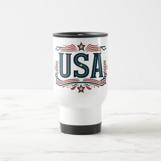 Patriotisch, Vintag USA Reisebecher (Mittel)