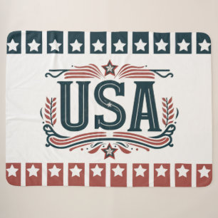 Patriotisch, Vintag USA Sherpadecke