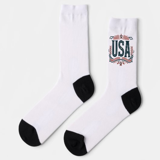 Patriotisch, Vintag USA Socken (Linkes Detail)