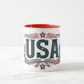 Patriotisch, Vintag USA Tasse (Zentrum)