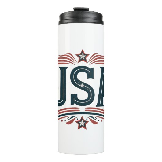 Patriotisch, Vintag USA Thermosbecher (Vorderseite)