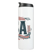 Patriotisch, Vintag USA Thermosbecher (Nach rechts gedreht)