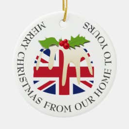 Patriotisch | Weihnachts-Pudding | BRITISH UK FLAG Keramik Ornament