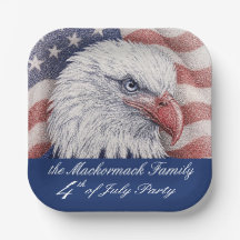 Patriotische 4. Juli Rot Weiß Blau Adler Party