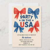 Patriotische 4. Juli Rote und Blaue Bogen Einladung (Vorderseite)