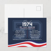 Patriotische 50-jährige High School Wiedersehen Postkarte (Vorne/Hinten)