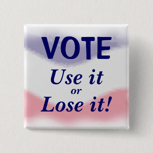 Patriotische Abstimmungs-politischer Knopf Button
