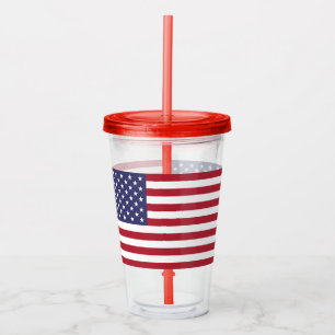 Patriotische Acryltrommel mit Flagge von USA Acryltrinkbecher
